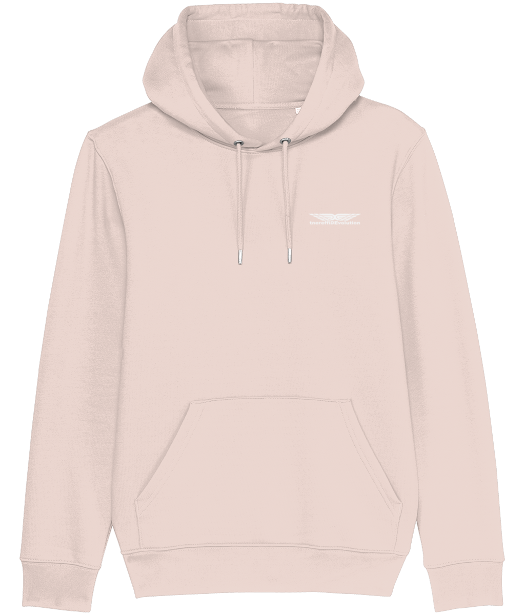 Different Evolution: Eco Cruiser Adult Unisex Hoodie SX005 S-White Logo1: (Other Colour-Variants available)