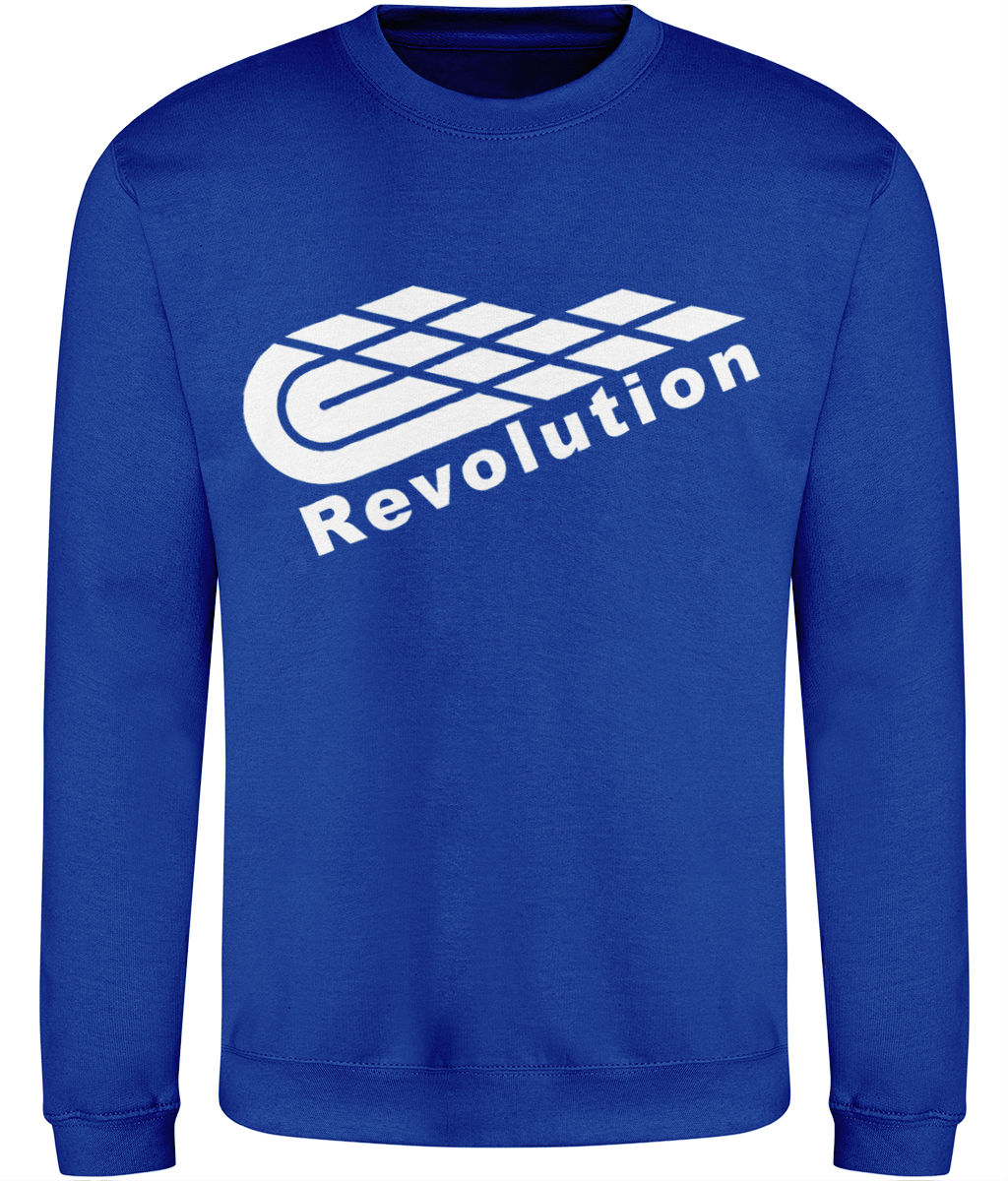 Revolution: Just Classic Adult Unisex Sweatshirt JH030 L-White Logo: (Other Colour-Variants available)