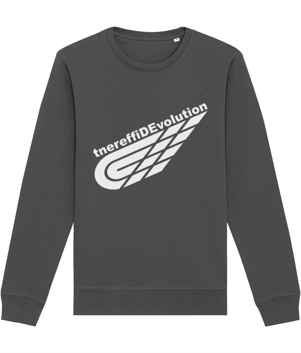 Different Evolution: Eco Roller Adult Unisex Sweatshirt SX137 L-White Logo2: (Other Colour-Variants available)