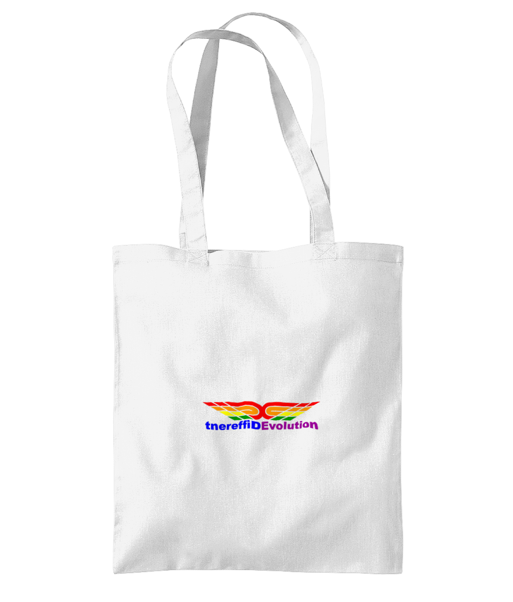 Different Evolution: Eco Organic Premium Cotton Tote Bag WM261 S-Rainbow Logo1: (Other Colour-Variants available)