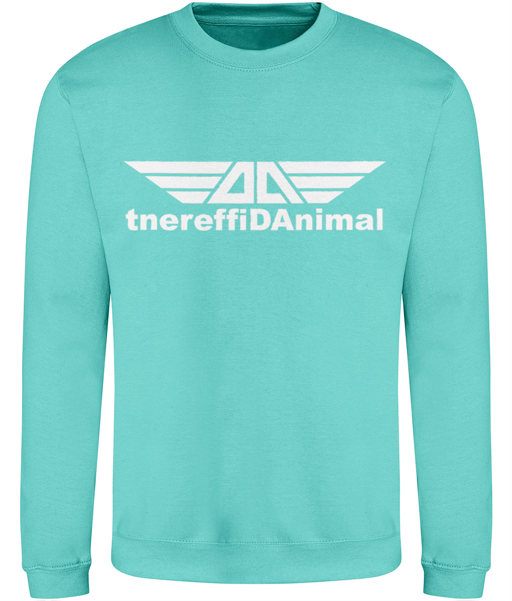 Different Animal: Just Classic Adult Unisex Sweatshirt JH030 L-White Logo1: (Other Colour-Variants available)