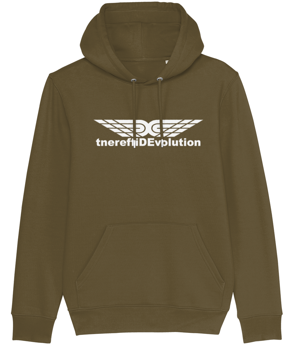 Different Evolution: Cruiser Adult Unisex Hoodie SX005 L-White Logo1: (Other Colour-Variants available)