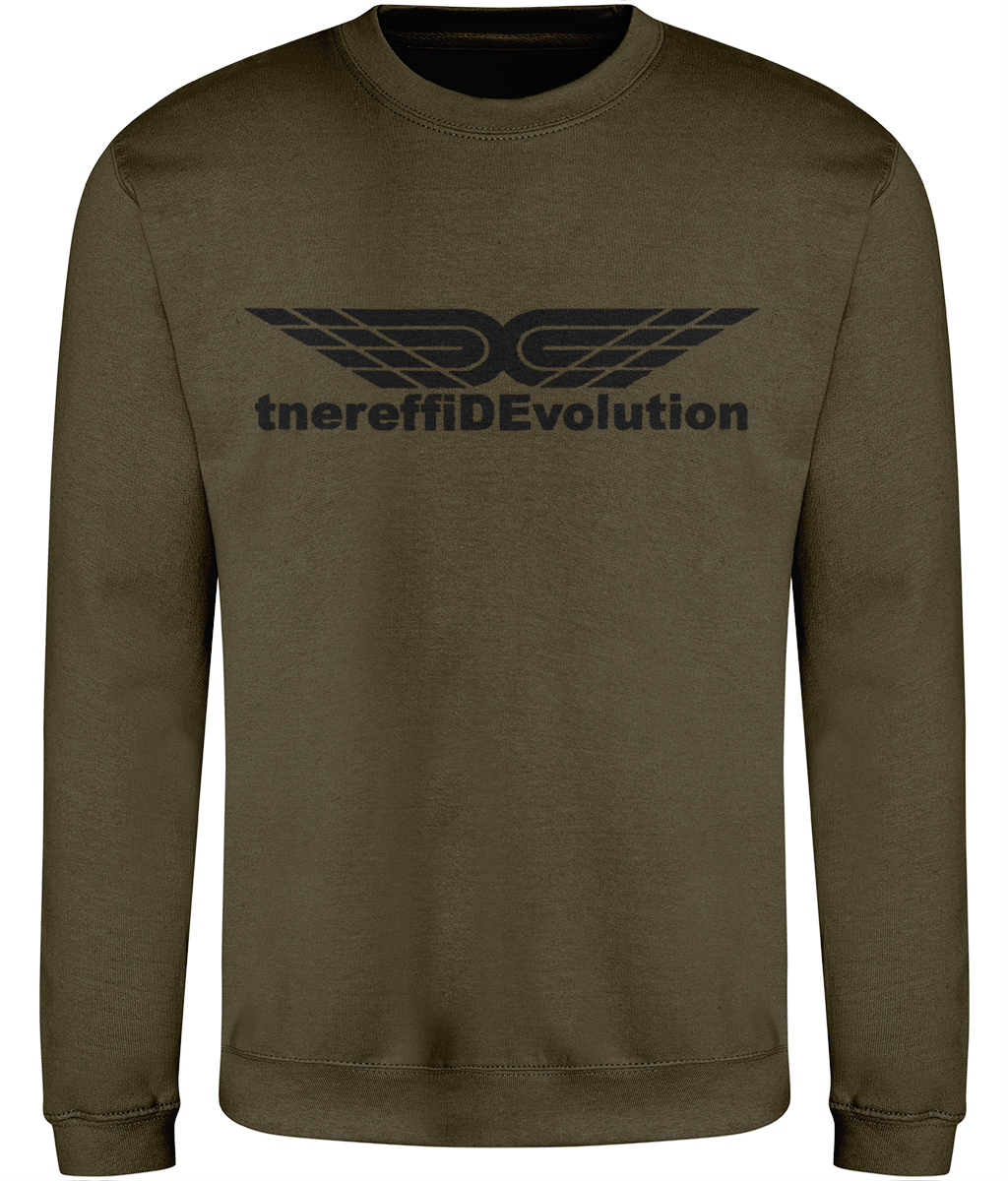 Different Evolution: Just Classic Adult Unisex Sweatshirt JH030 L-Black Logo1: (Other Colour-Variants available)