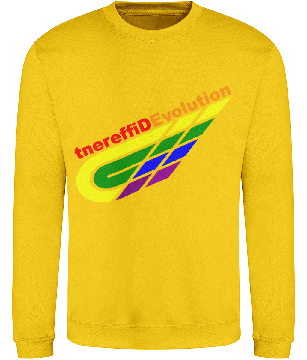 Different Evolution: Just Classic Adult Unisex Sweatshirt JH030 L-Rainbow Logo2: (Other Colour-Variants available)