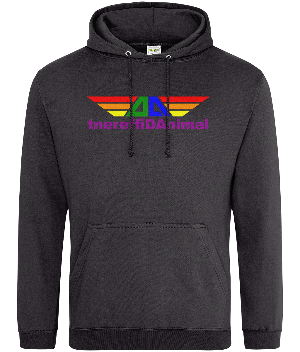 Different Animal: College Adult Unisex Hoodie  JH001 L-Rainbow Logo1: (Other Colour-Variants available)