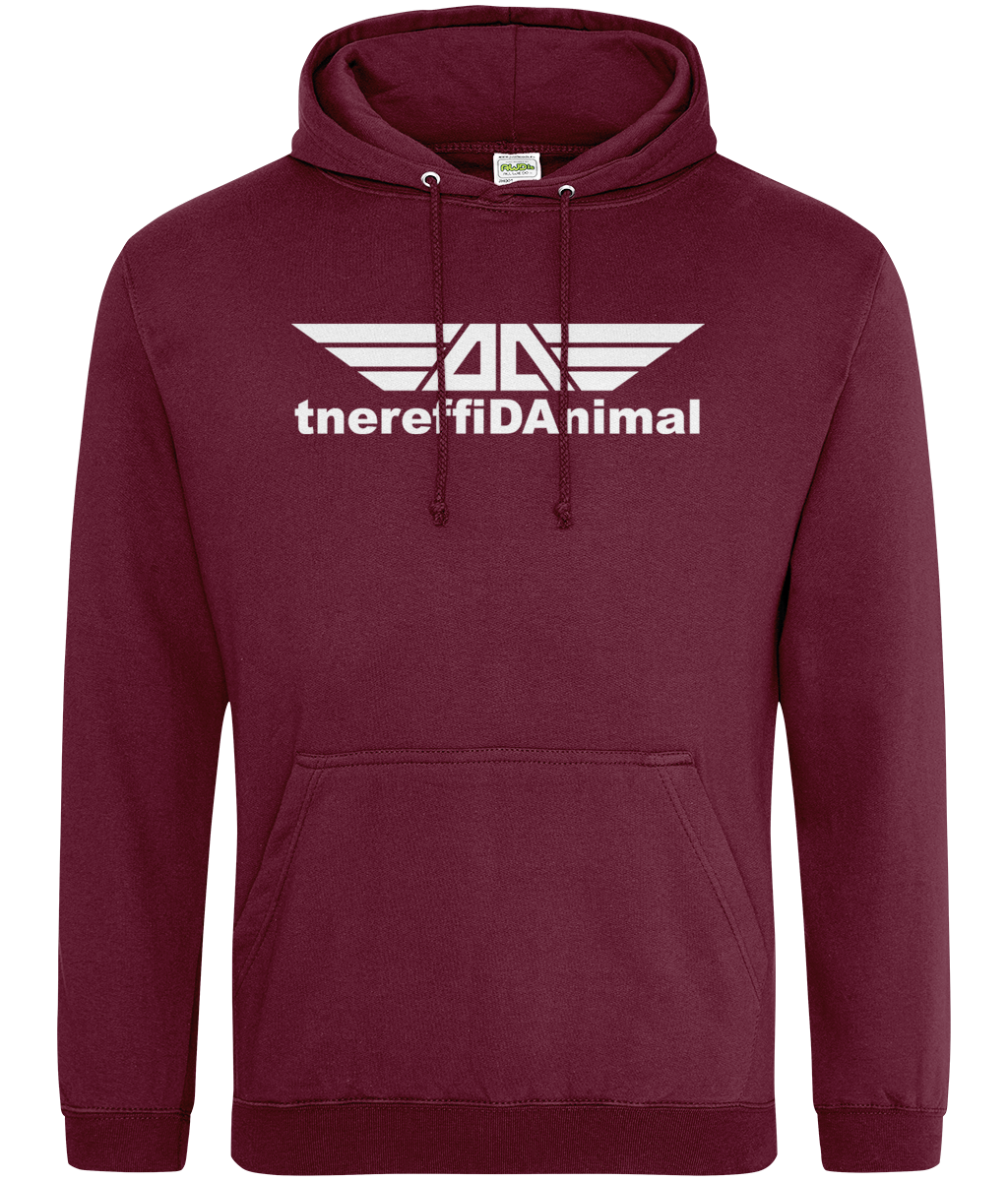 Different Animal: College Adult Unisex Hoodie JH001 L-White Logo1: (Other Colour-Variants available)