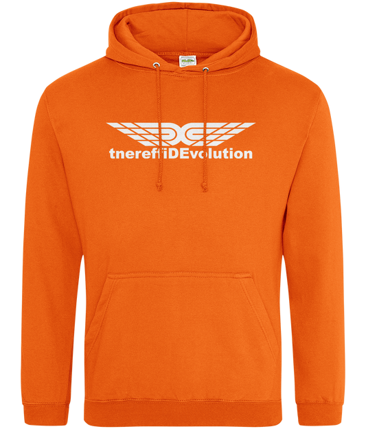 Different Evolution: College Adult Unisex Hoodie JH001 L-White Logo1: (Other Colour-Variants available)