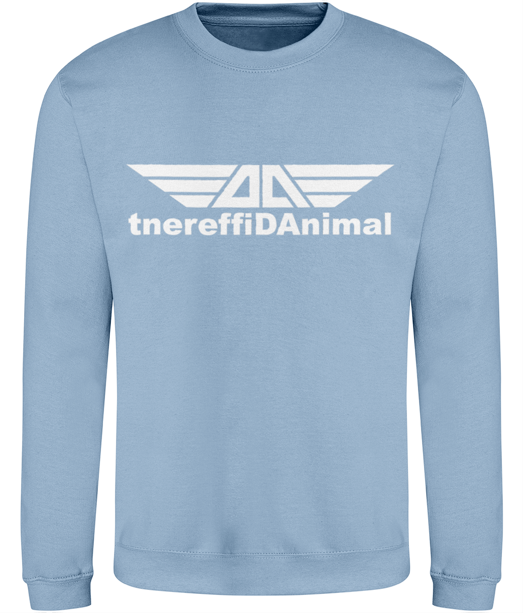 Different Animal: Just Classic Adult Unisex Sweatshirt JH030 L-White Logo1: (Other Colour-Variants available)