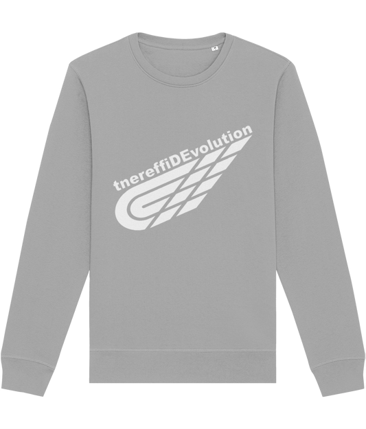 Different Evolution: Eco Roller Adult Unisex Sweatshirt SX137 L-White Logo2: (Other Colour-Variants available)