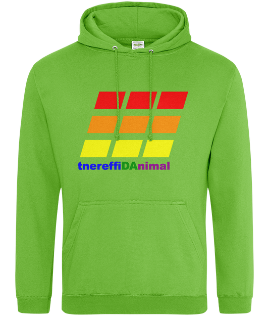 Different Animal: College Adult Unisex Hoodie JH001 L-Rainbow Logo2: (Other Colour-Variants available)