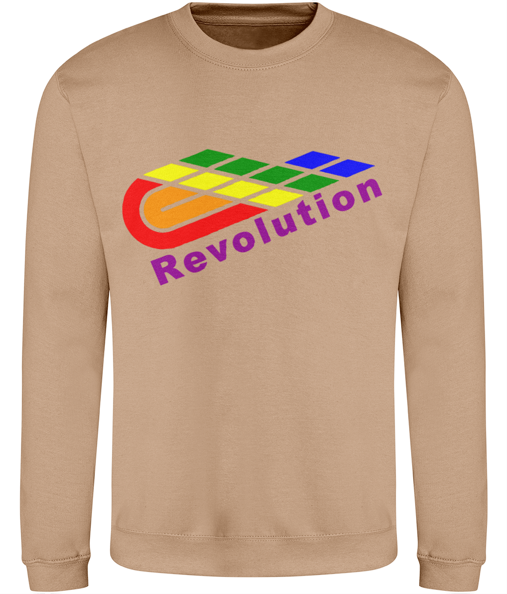 Revolution: Just Classic Adult Unisex Sweatshirt JH030 L-Rainbow Logo: (Other Colour-Variants available)