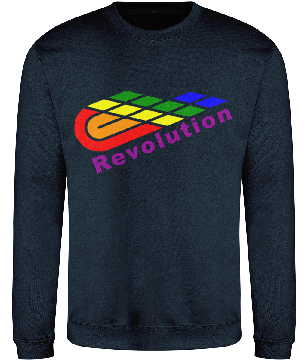 Revolution: Just Classic Adult Unisex Sweatshirt JH030 L-Rainbow Logo: (Other Colour-Variants available)