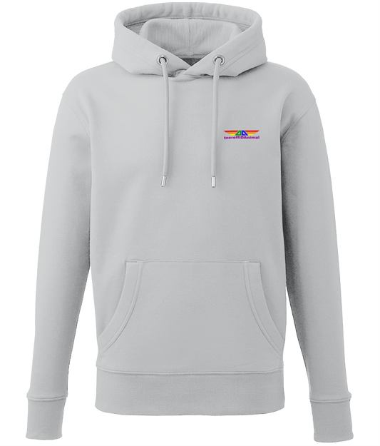 Different Animal: Eco Men Hoodie / Adult Unisex Hoodie AM001 S-Rainbow Logo1: (Other Colour-Variants available)