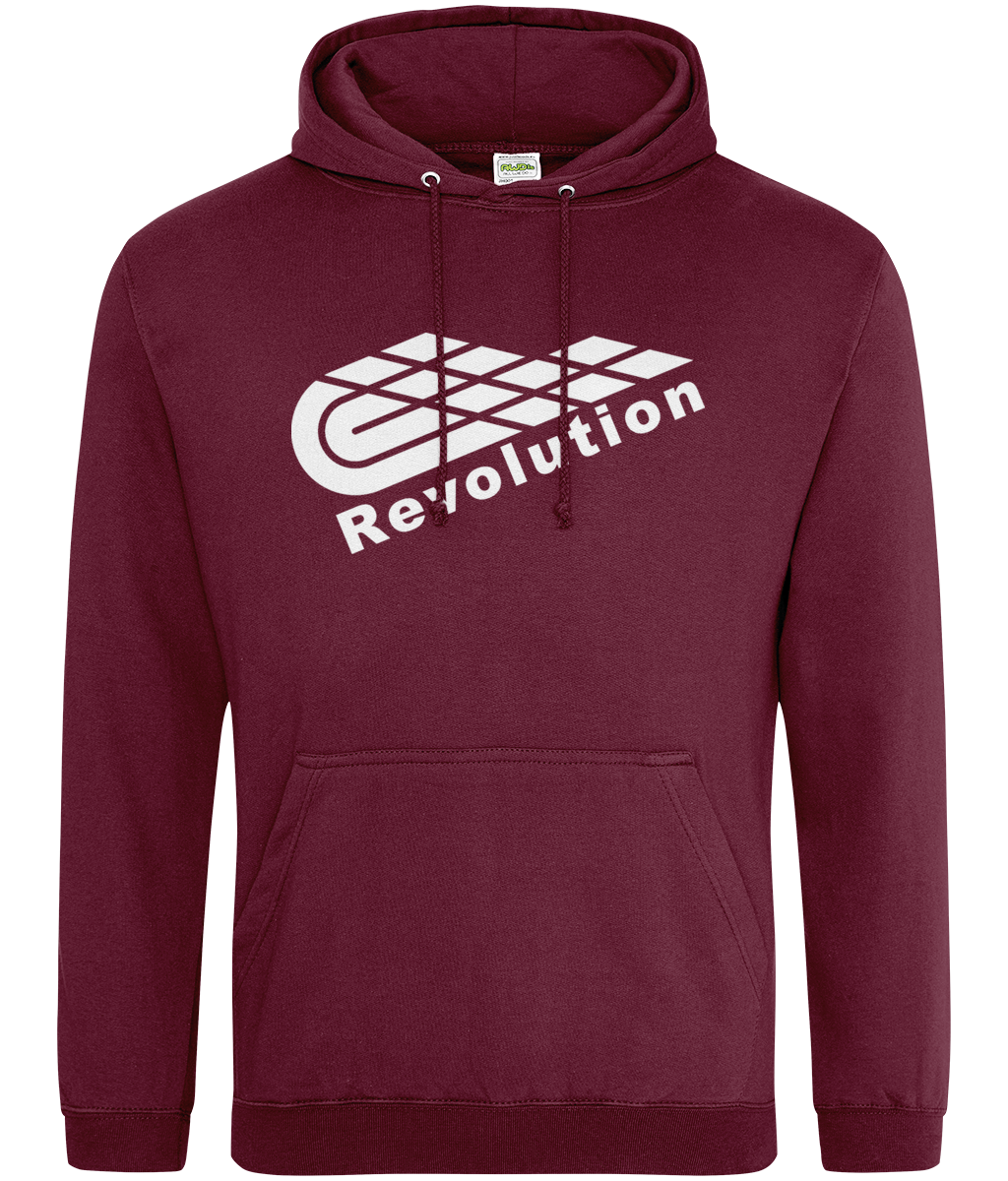 Revolution: College Adult Unisex Hoodie JH001 L-White Logo: (Other Colour-Variants available)