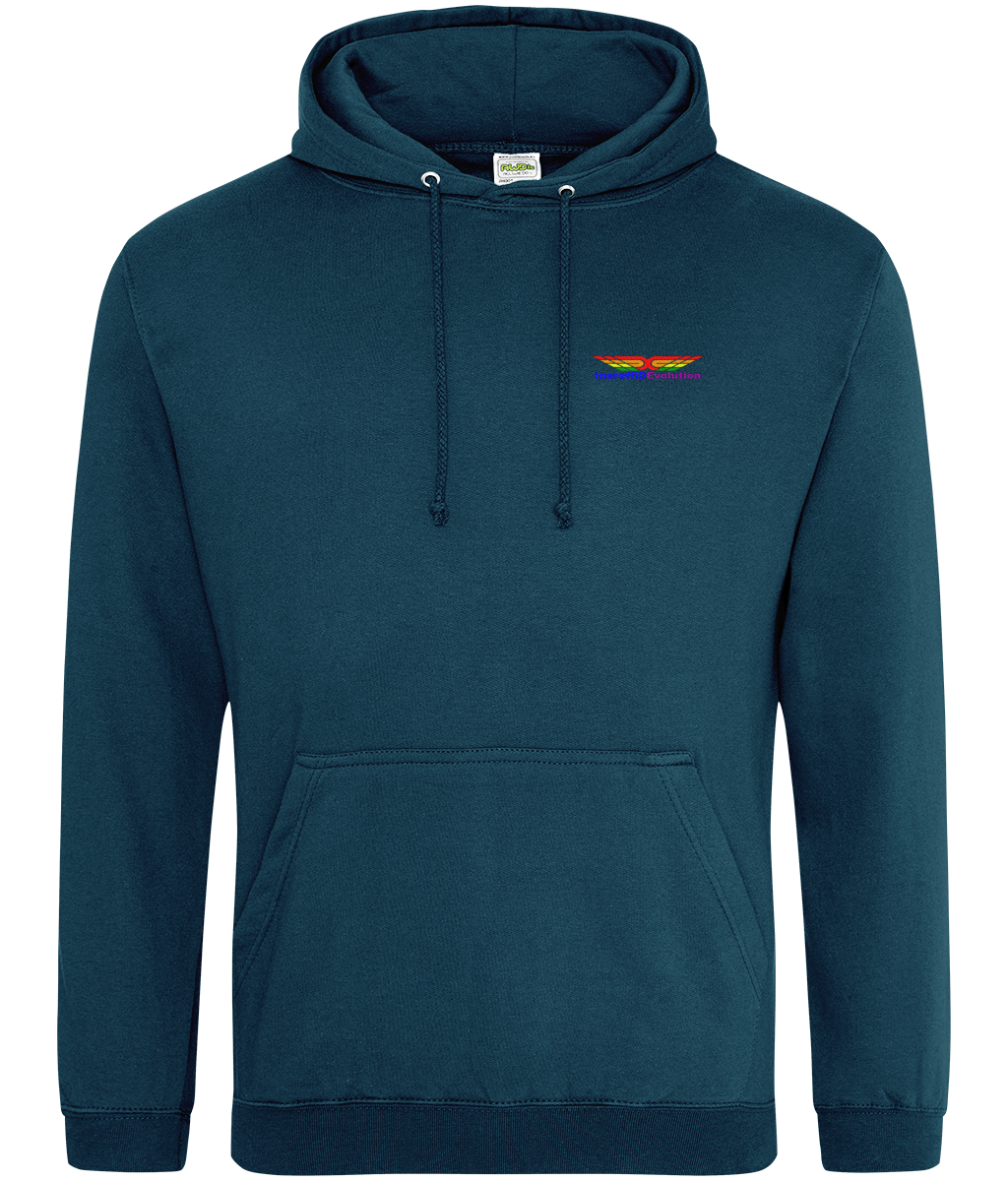 Different Evolution: College Adult Unisex Hoodie JH001 S-Rainbow Logo1: (Other Colour-Variants available)