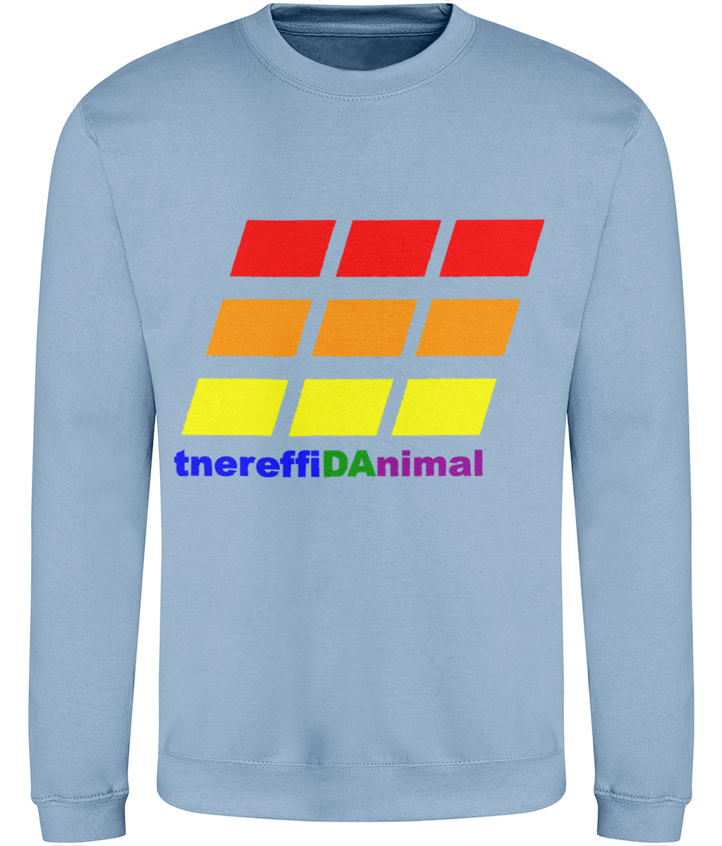 Different Animal: Just Classic Adult Unisex Sweatshirt JH030 L-Rainbow Logo2: (Other Colour-Variants available)