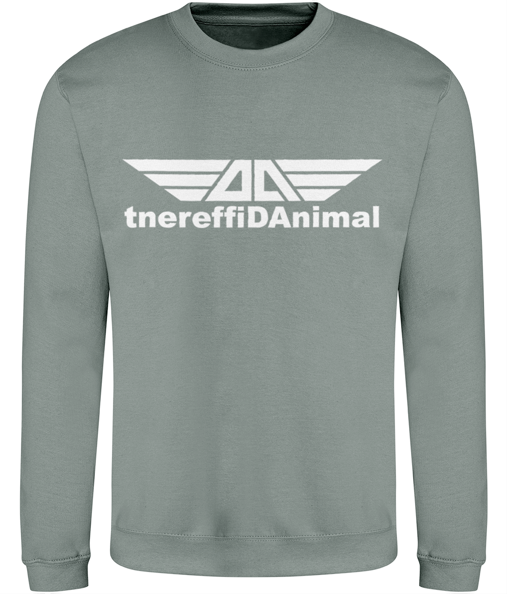 Different Animal: Just Classic Adult Unisex Sweatshirt JH030 L-White Logo1: (Other Colour-Variants available)