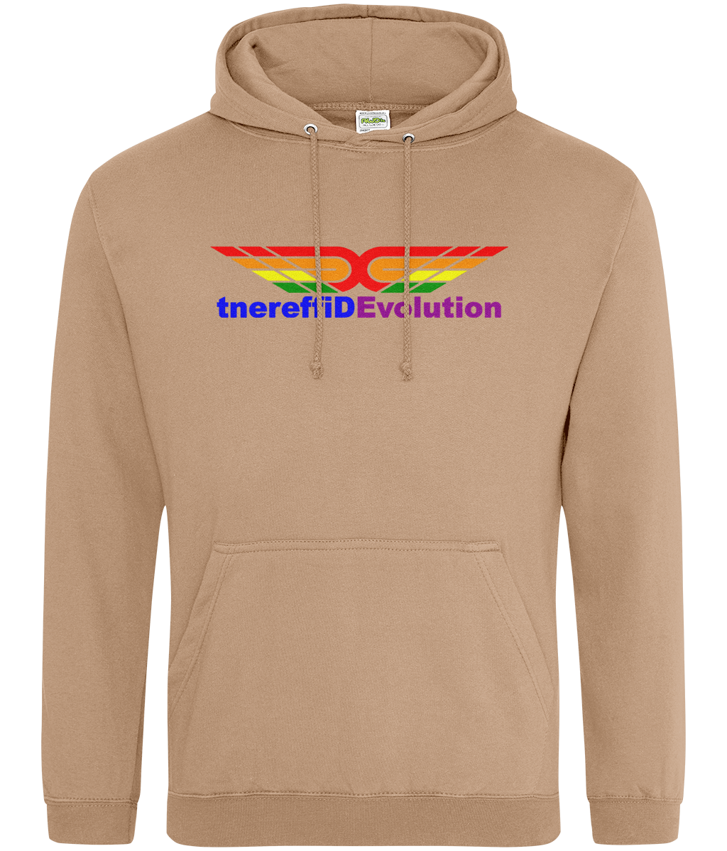 Different Evolution: College Adult Unisex Hoodie JH001 L-Rainbow Logo1: (Other Colour-Variants available)