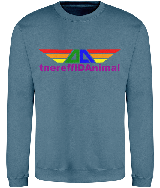 Different Animal: Just Classic Adult Unisex Sweatshirt JH030 L-Rainbow Logo1: (Other Colour-Variants available)