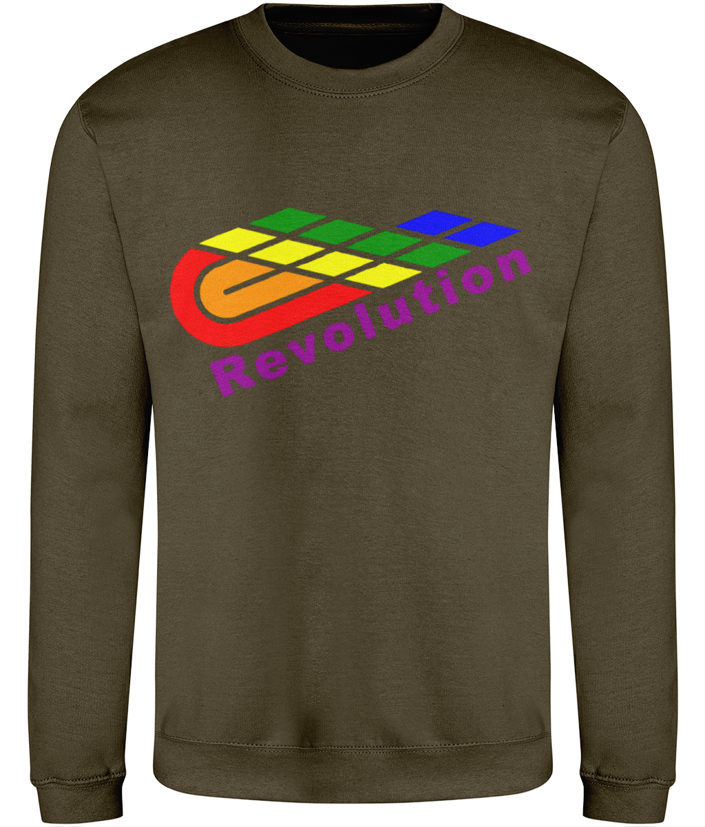 Revolution: Just Classic Adult Unisex Sweatshirt JH030 L-Rainbow Logo: (Other Colour-Variants available)