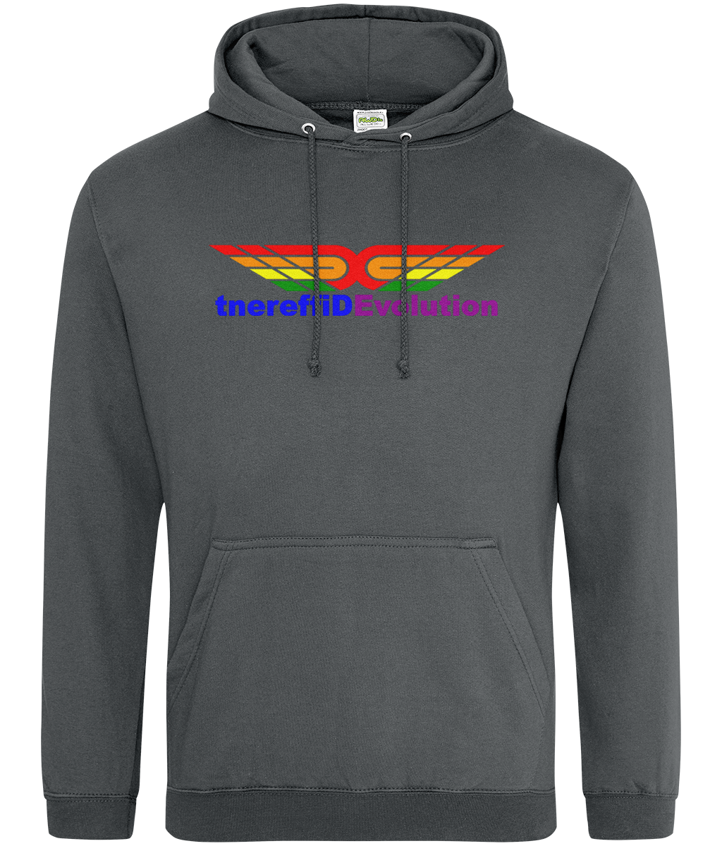 Different Evolution: College Adult Unisex Hoodie JH001 L-Rainbow Logo1: (Other Colour-Variants available)