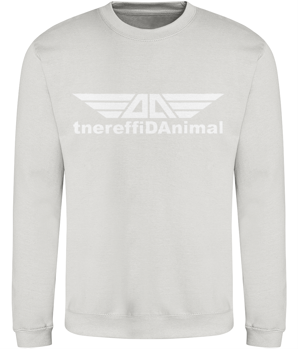 Different Animal: Just Classic Adult Unisex Sweatshirt JH030 L-White Logo1: (Other Colour-Variants available)