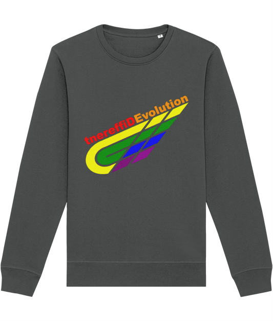 Different Evolution: Eco Roller Adult Unisex Sweatshirt SX137 L-Rainbow Logo2: (Other Colour-Variants available)