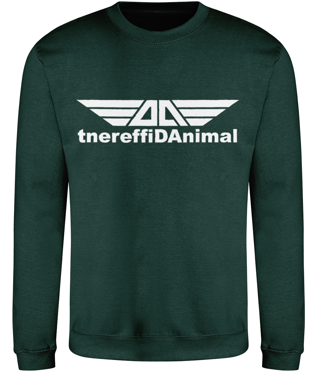 Different Animal: Just Classic Adult Unisex Sweatshirt JH030 L-White Logo1: (Other Colour-Variants available)