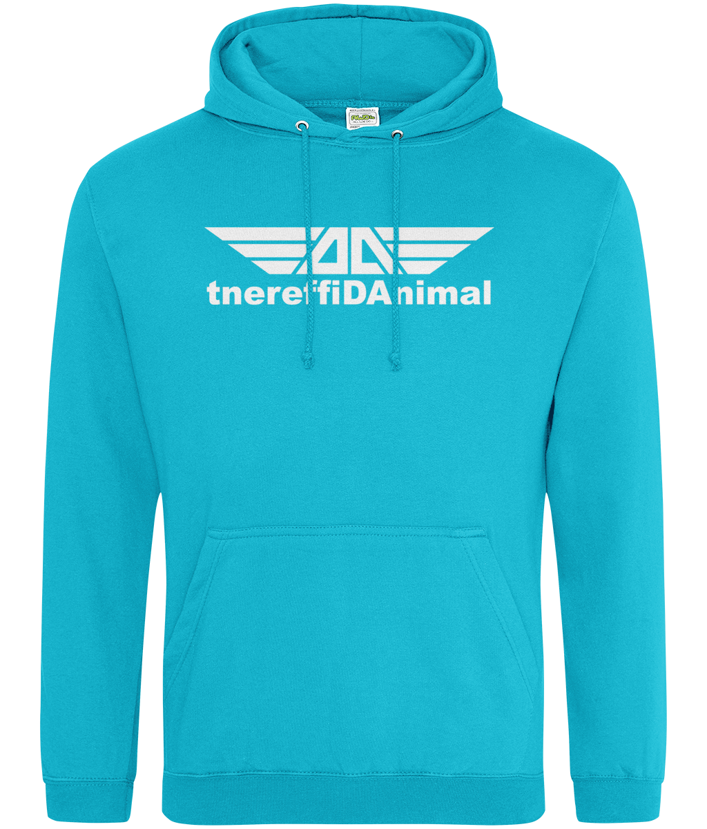 Different Animal: College Adult Unisex Hoodie JH001 L-White Logo1: (Other Colour-Variants available)