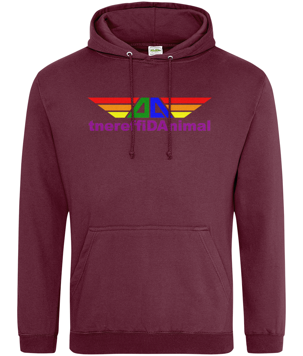 Different Animal: College Adult Unisex Hoodie  JH001 L-Rainbow Logo1: (Other Colour-Variants available)