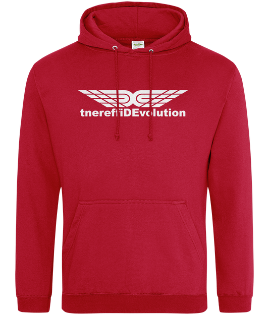 Different Evolution: College Adult Unisex Hoodie JH001 L-White Logo1: (Other Colour-Variants available)