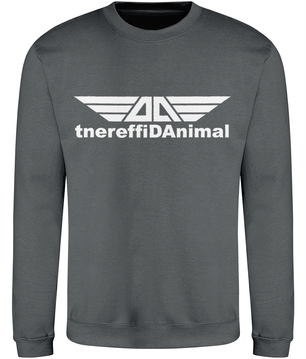 Different Animal: Just Classic Adult Unisex Sweatshirt JH030 L-White Logo1: (Other Colour-Variants available)