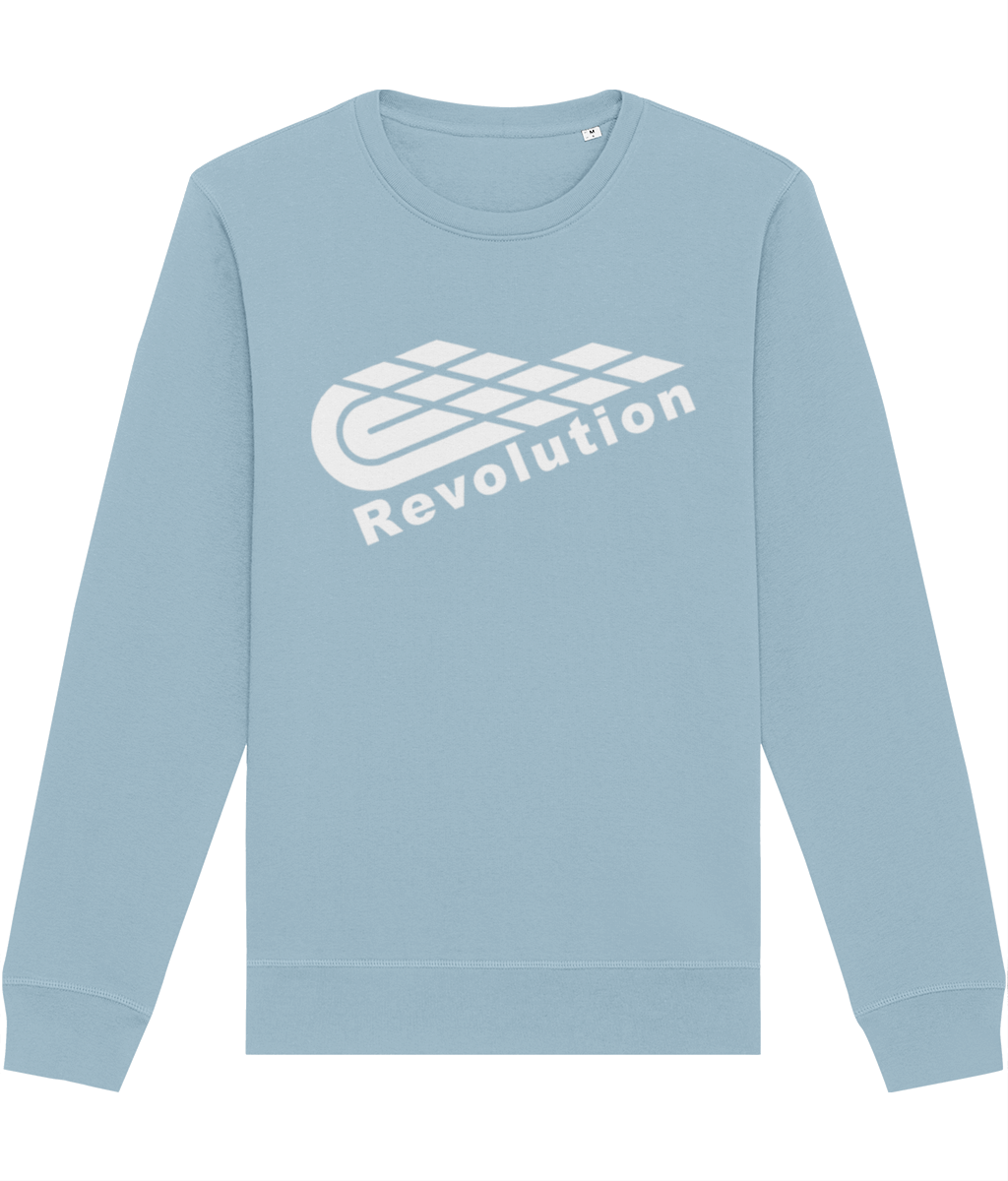 Revolution: Eco Roller Adult Unisex Sweatshirt SX137 L-White Logo: (Other Colour-Variants available)