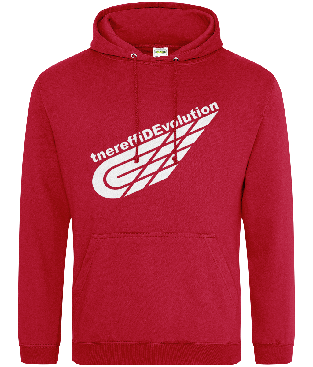 Different Evolution: College Adult Unisex Hoodie JH001 L-White Logo2: (Other Colour-Variants available)