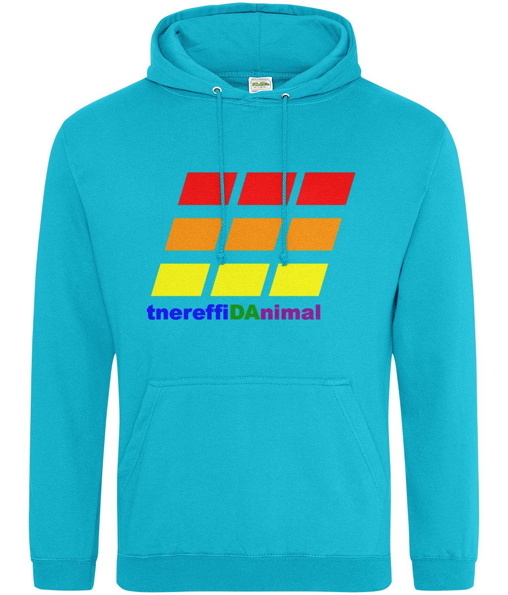 Different Animal: College Adult Unisex Hoodie JH001 L-Rainbow Logo2: (Other Colour-Variants available)