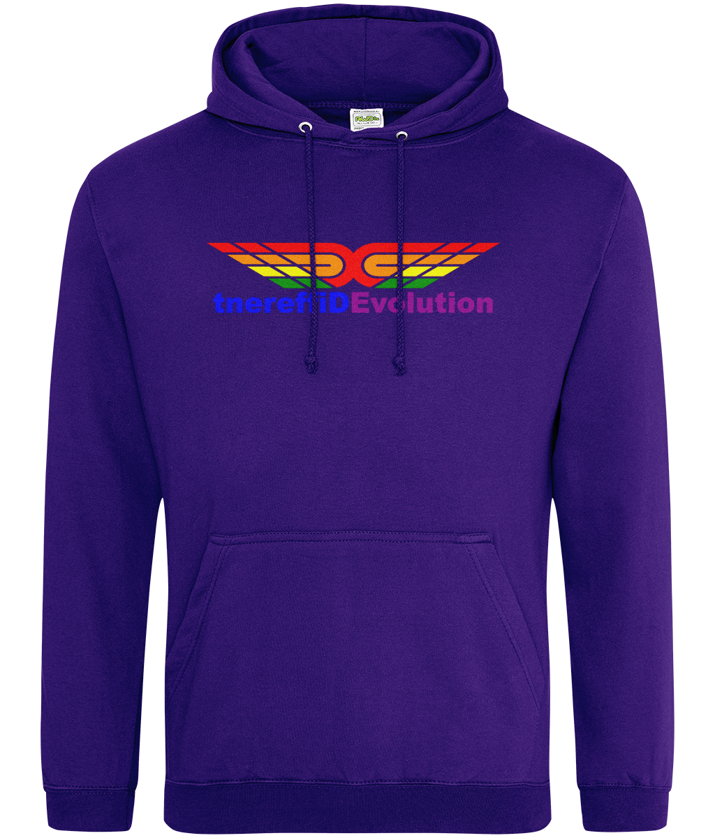 Different Evolution: College Adult Unisex Hoodie JH001 L-Rainbow Logo1: (Other Colour-Variants available)