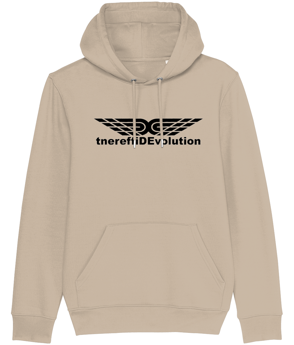 Different Evolution: Eco Cruiser Adult Unisex Hoodie SX005 L-Black Logo1: (Other Colour-Variants available)