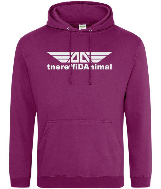 Different Animal: College Adult Unisex Hoodie JH001 L-White Logo1: (Other Colour-Variants available)