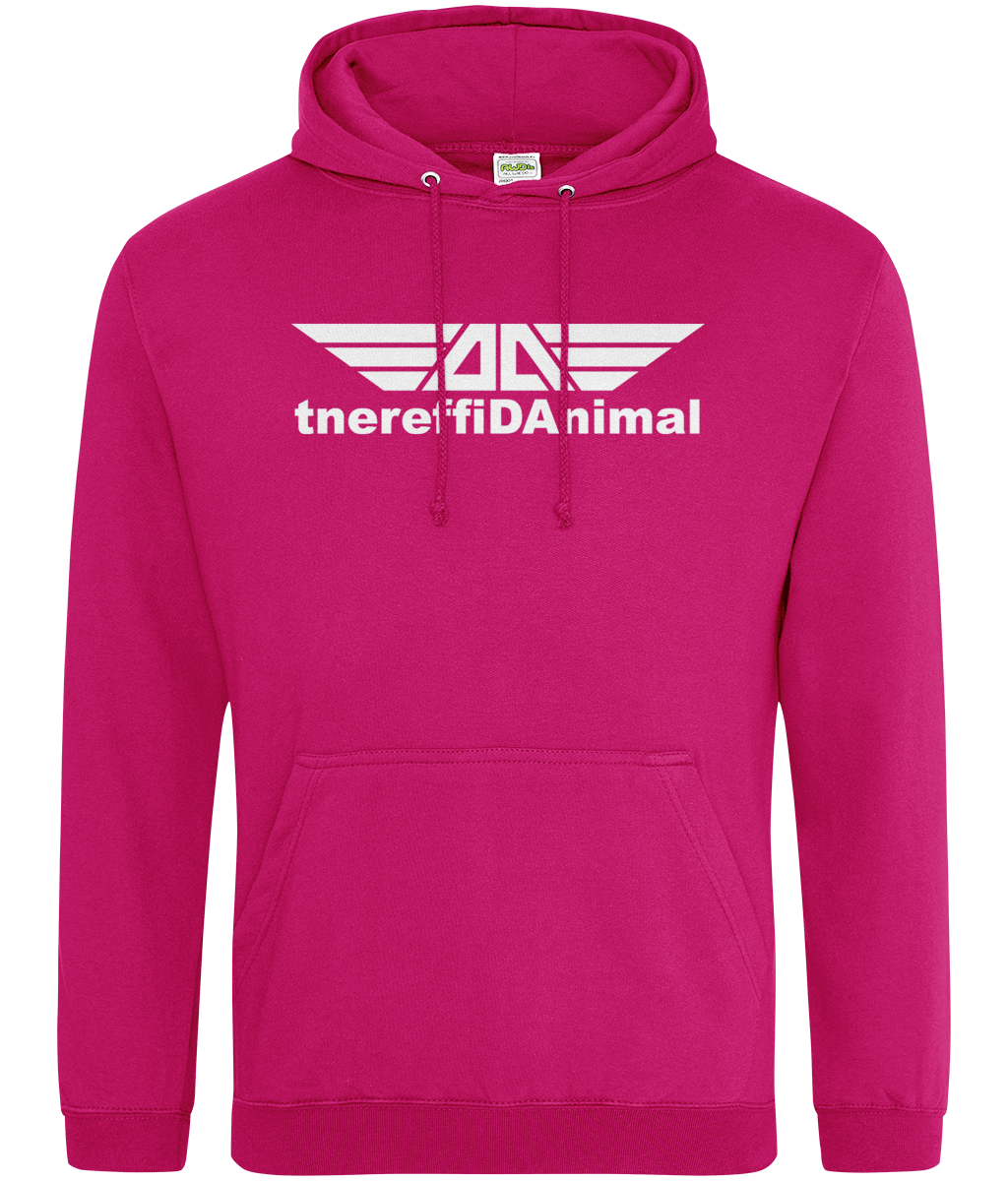 Different Animal: College Adult Unisex Hoodie JH001 L-White Logo1: (Other Colour-Variants available)