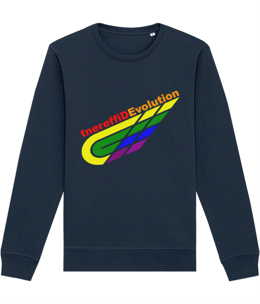 Different Evolution: Eco Roller Adult Unisex Sweatshirt SX137 L-Rainbow Logo2: (Other Colour-Variants available)