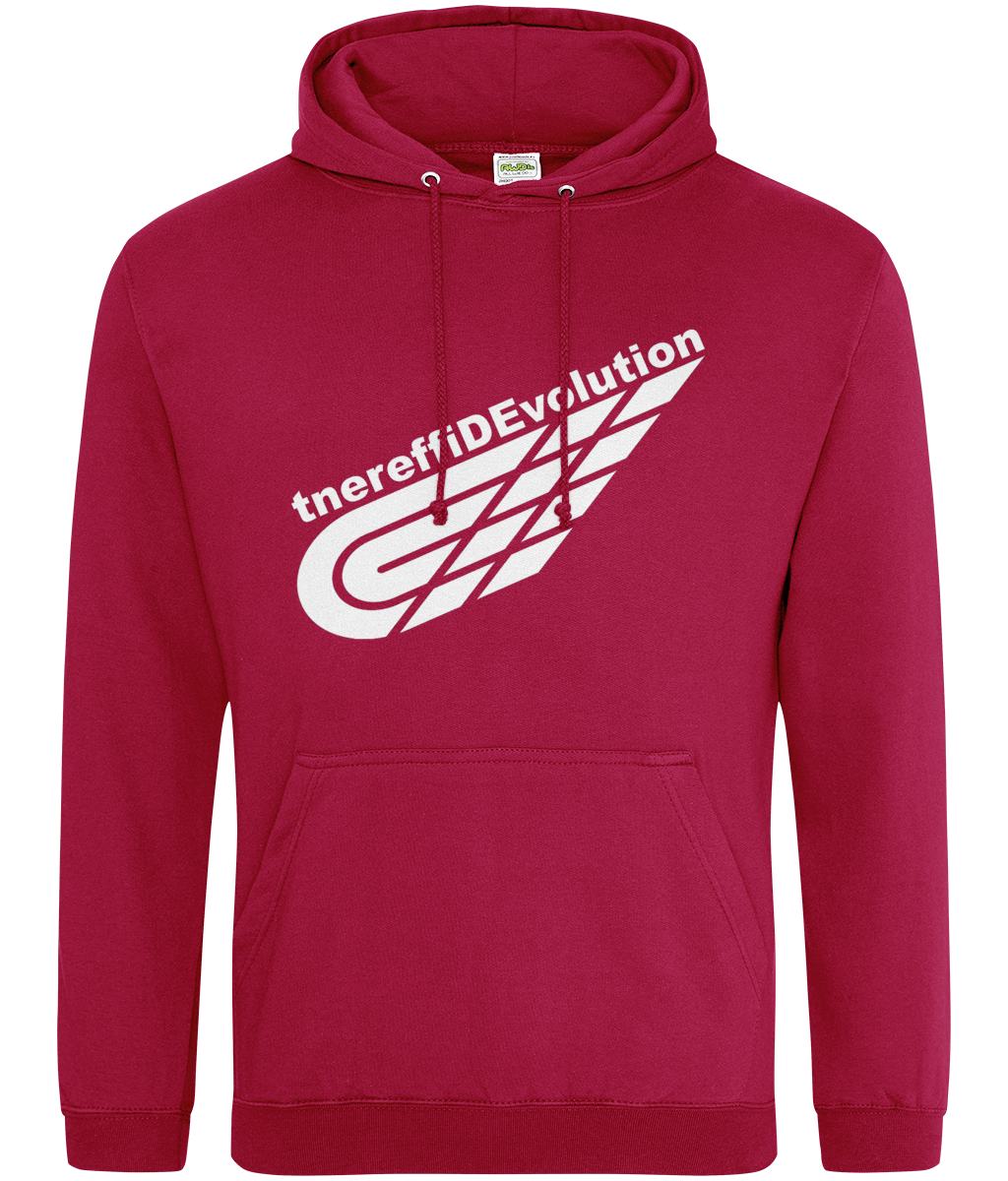 Different Evolution: College Adult Unisex Hoodie JH001 L-White Logo2: (Other Colour-Variants available)