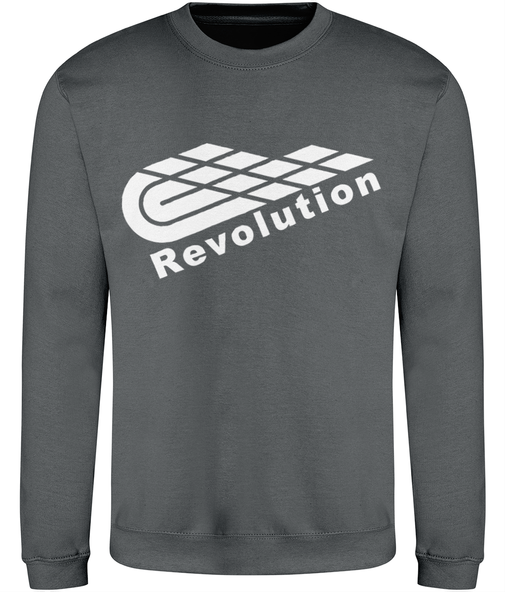 Revolution: Just Classic Adult Unisex Sweatshirt JH030 L-White Logo: (Other Colour-Variants available)