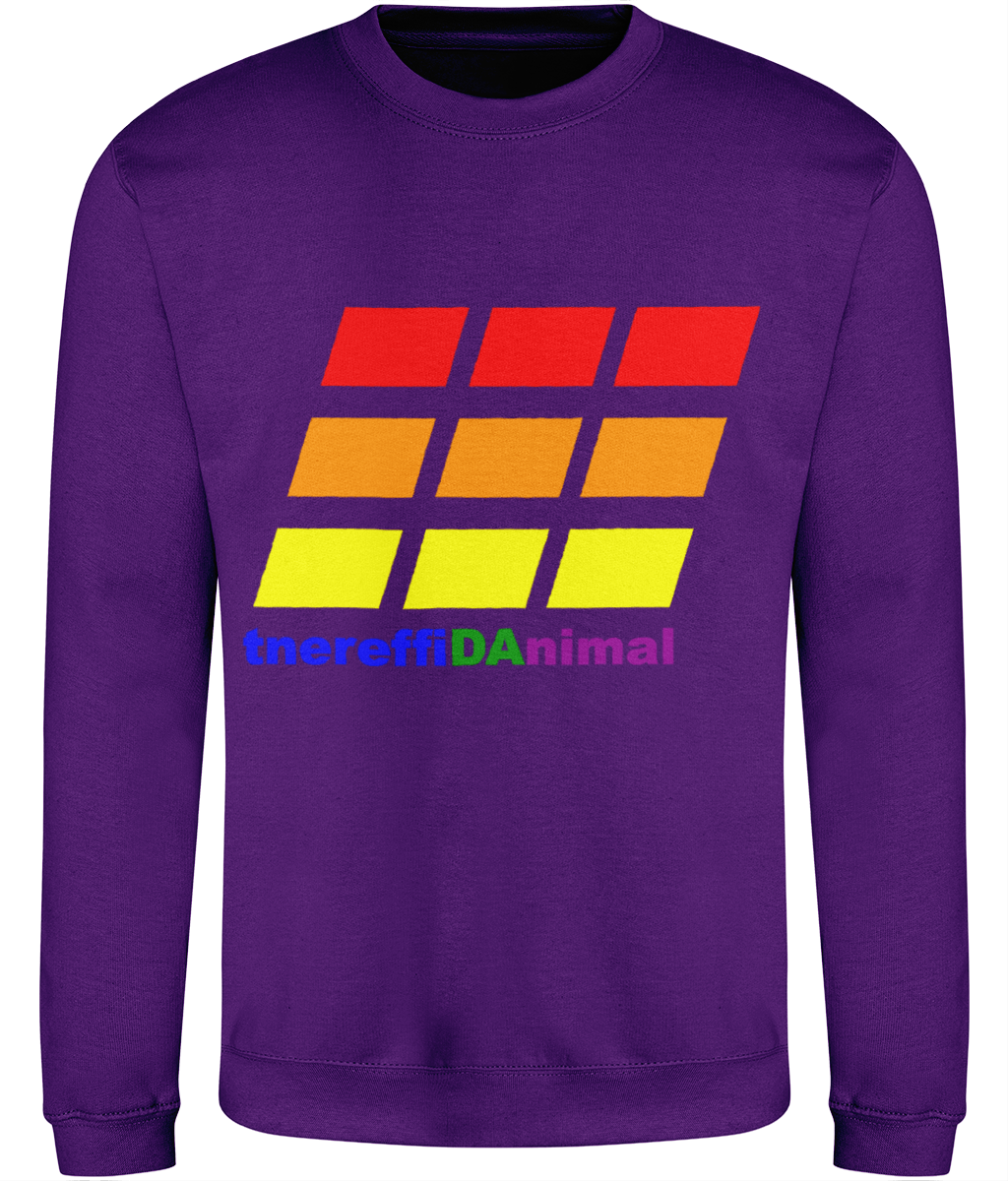 Different Animal: Just Classic Adult Unisex Sweatshirt JH030 L-Rainbow Logo2: (Other Colour-Variants available)