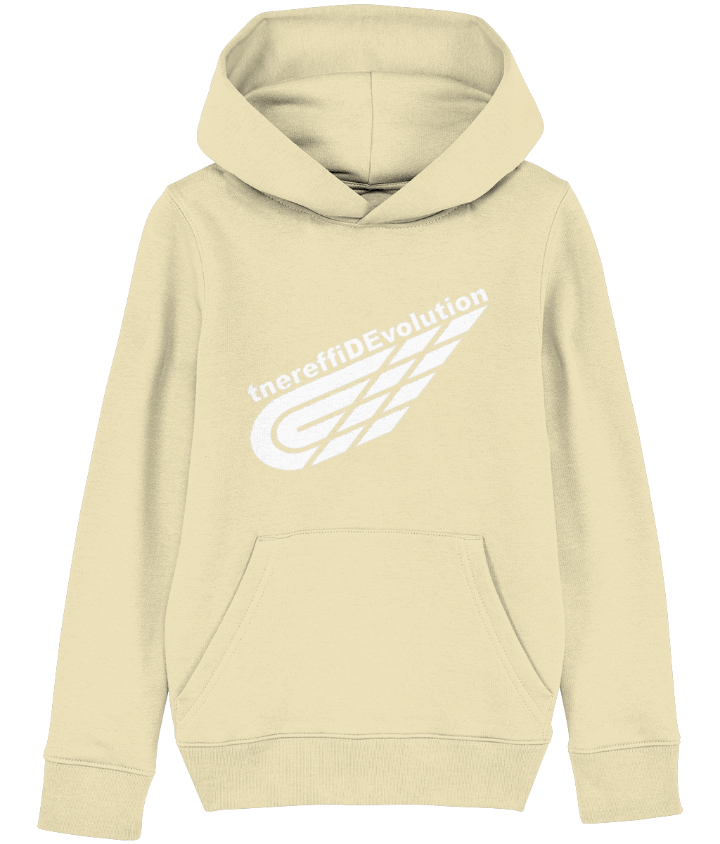 Different Evolution: Eco Kids Unisex Hoodie SX006 L-White Logo2: (Other Colour-Variants available)