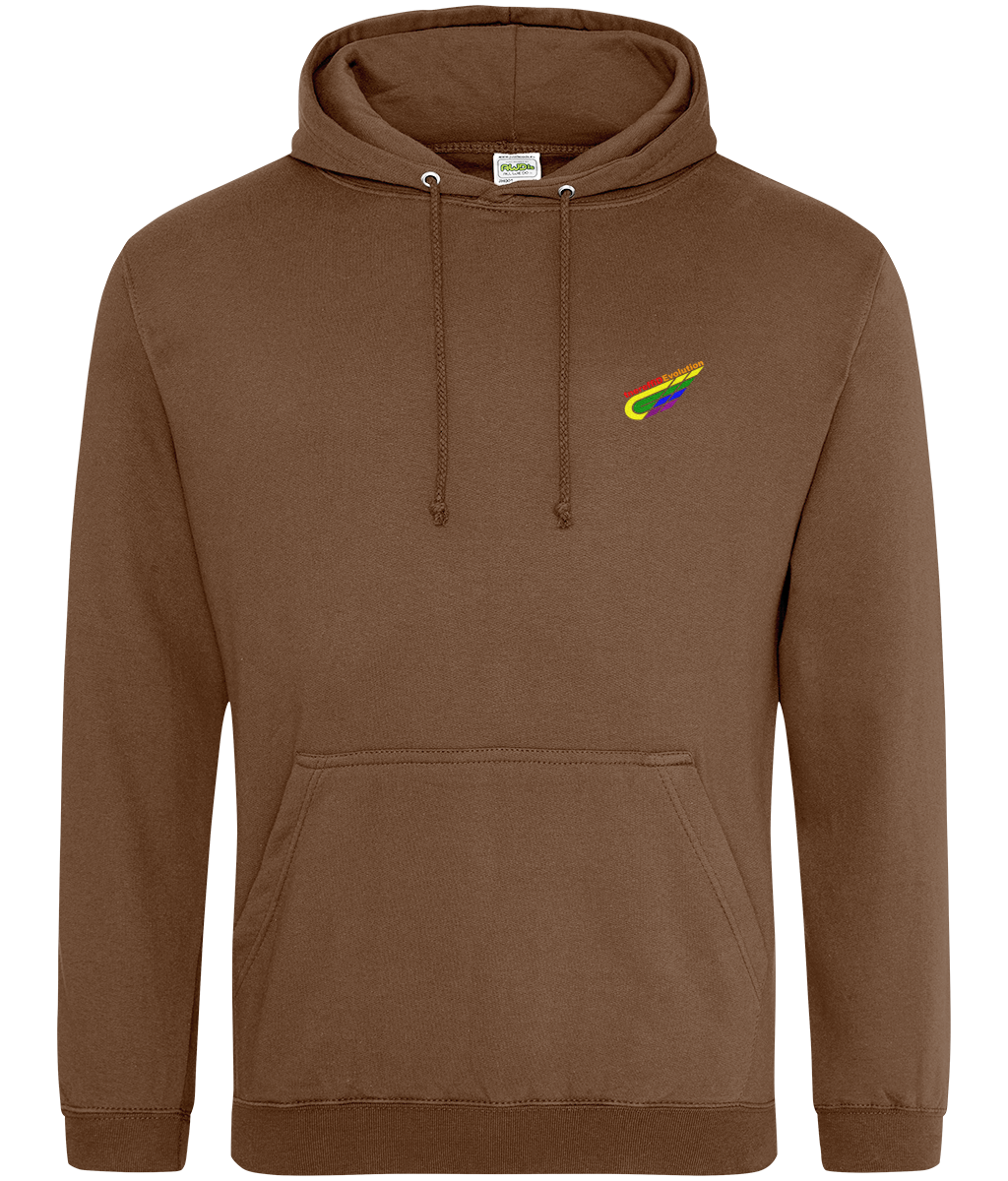 Different Evolution: College Adult Unisex Hoodie JH001 S-Rainbow Logo2: (Other Colour-Variants available)