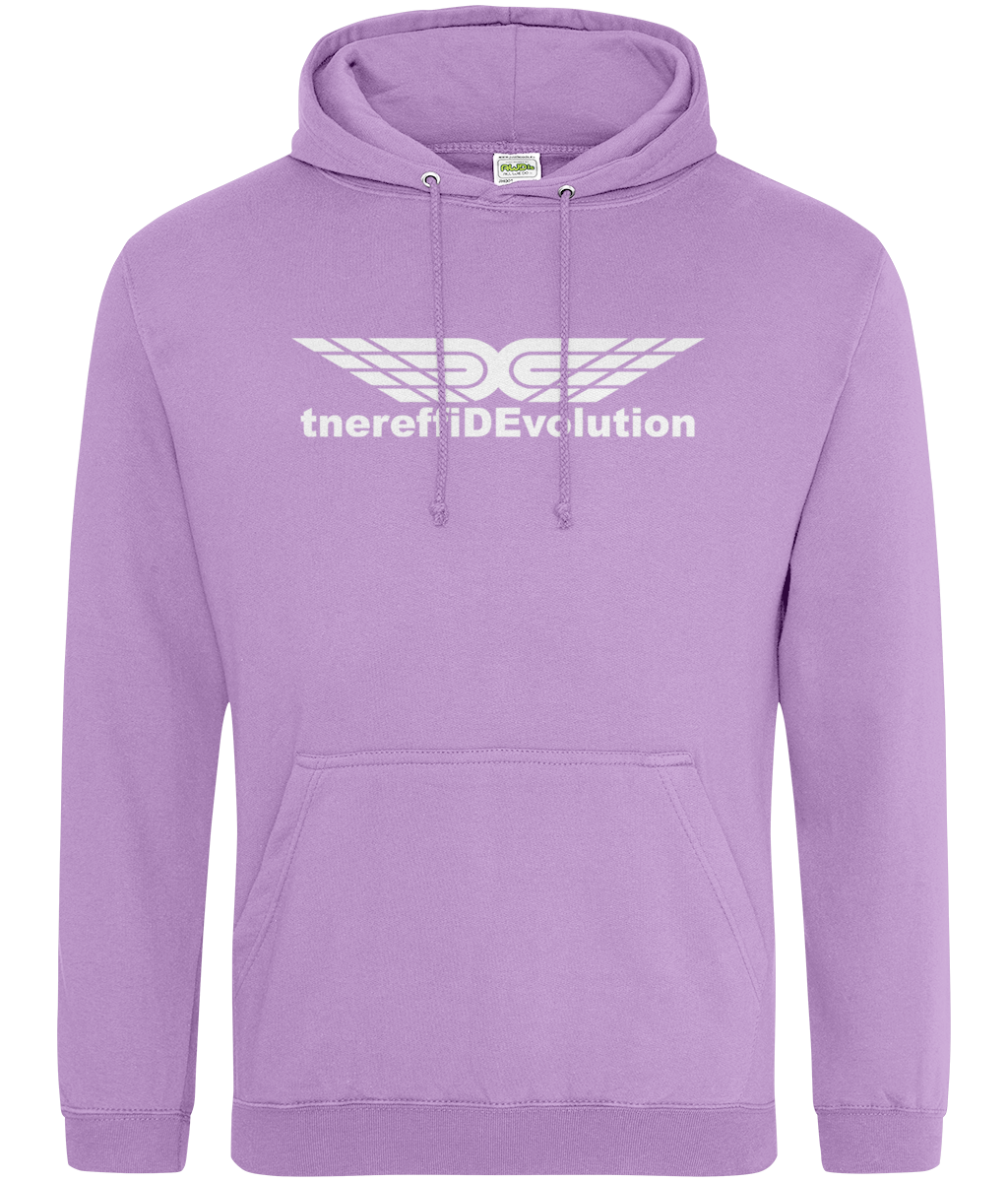 Different Evolution: College Adult Unisex Hoodie JH001 L-White Logo1: (Other Colour-Variants available)