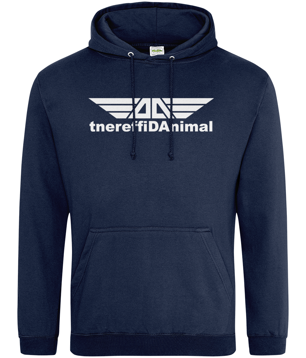 Different Animal: College Adult Unisex Hoodie JH001 L-White Logo1: (Other Colour-Variants available)