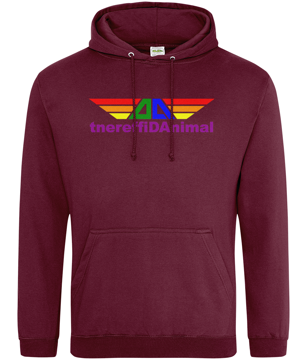 Different Animal: College Adult Unisex Hoodie  JH001 L-Rainbow Logo1: (Other Colour-Variants available)