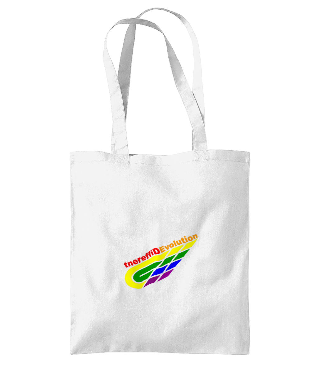 Different Evolution: Eco Organic Premium Cotton Tote Bag WM261 S-Rainbow Logo2: (Other Colour-Variants available)