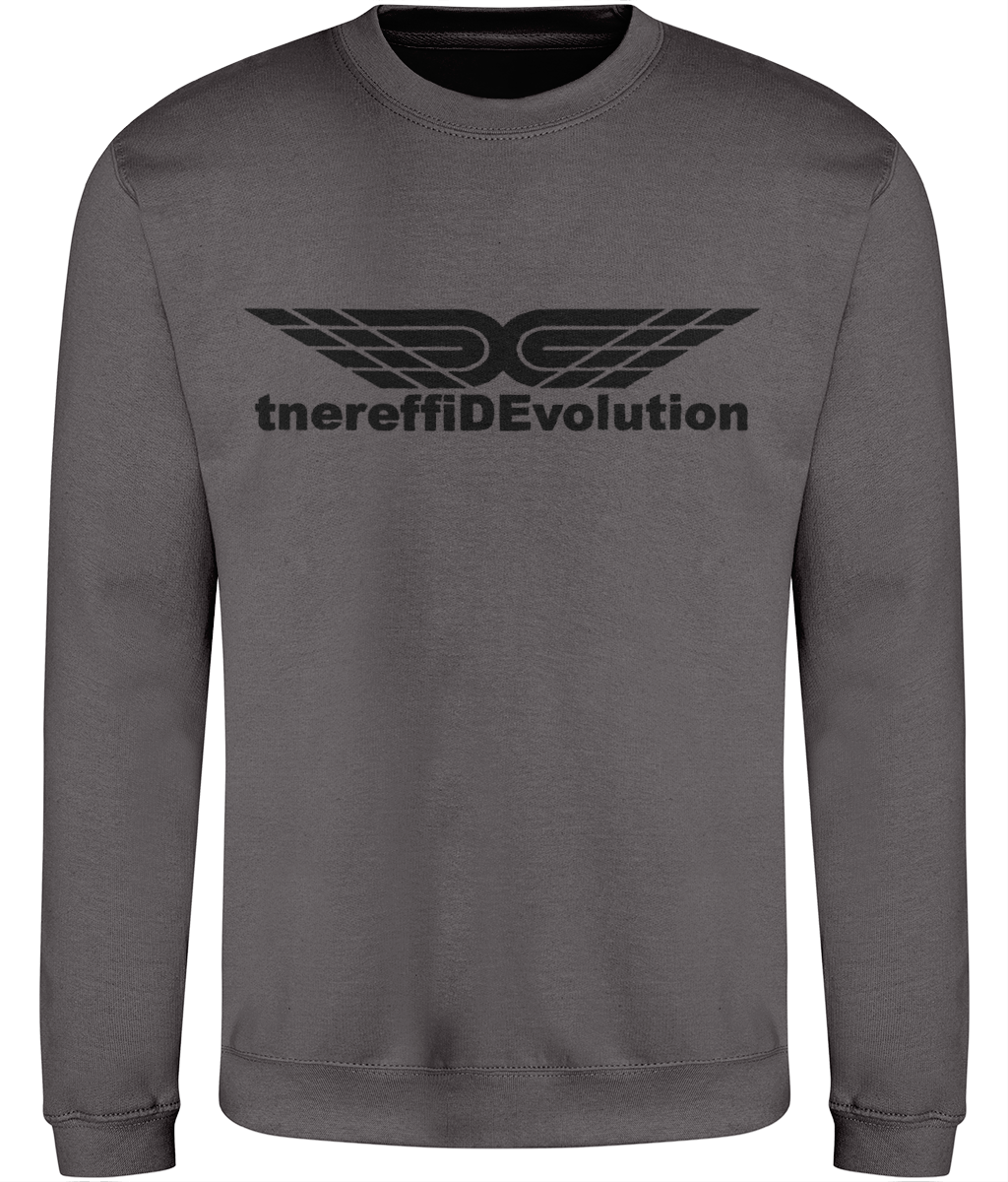 Different Evolution: Just Classic Adult Unisex Sweatshirt JH030 L-Black Logo1: (Other Colour-Variants available)